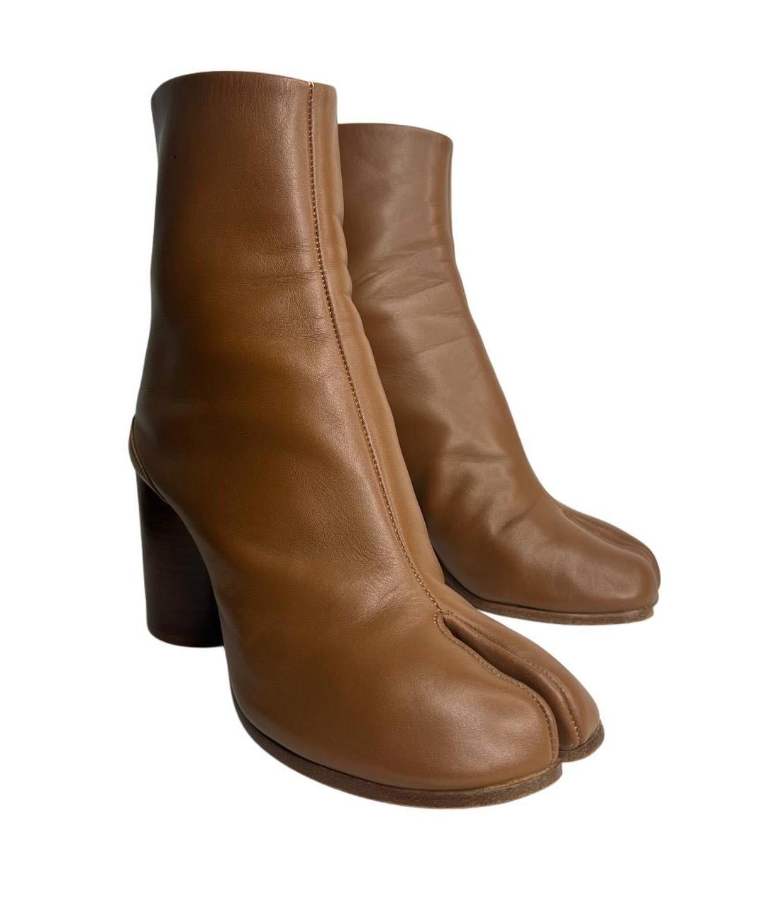 MAISON MARGIELA Коричневые кожаные ботильоны, фото 2