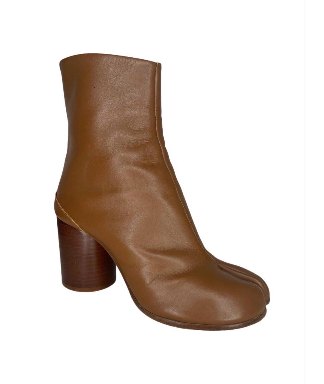 MAISON MARGIELA Коричневые кожаные ботильоны, фото 9