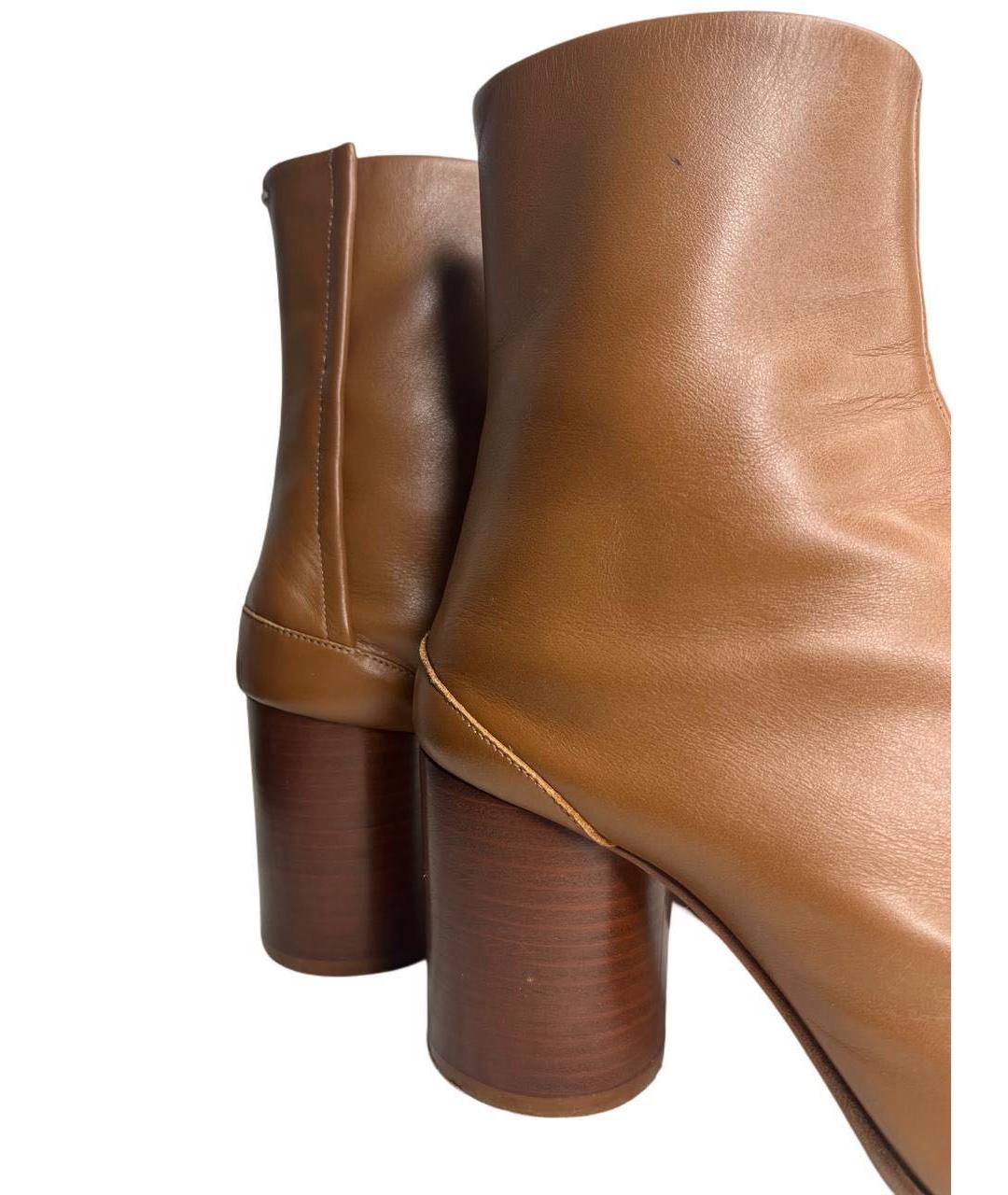 MAISON MARGIELA Коричневые кожаные ботильоны, фото 6