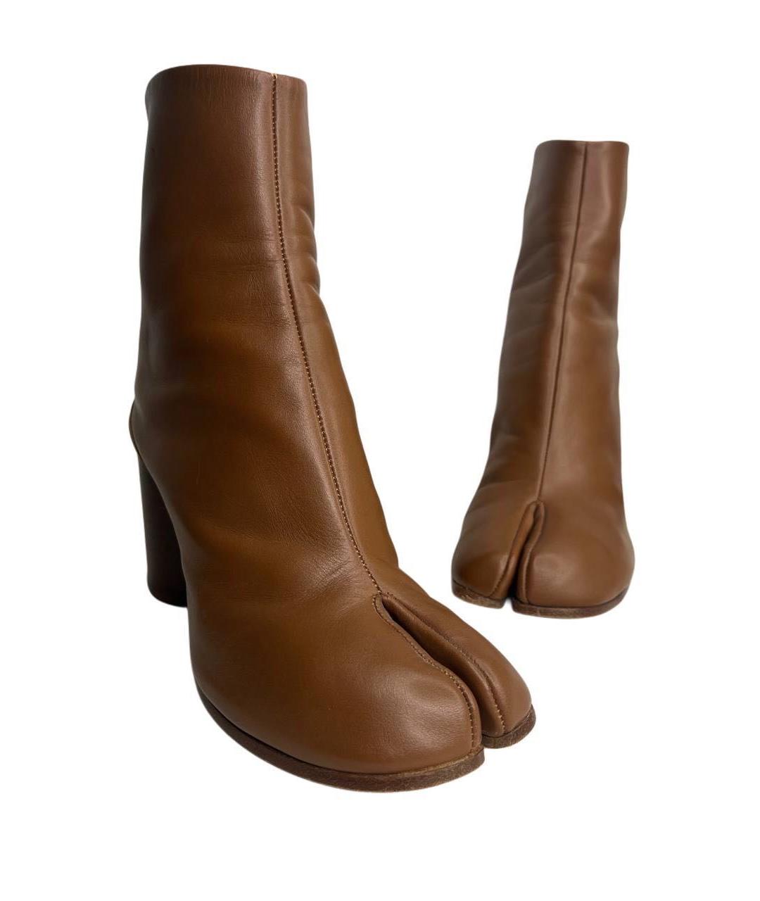 MAISON MARGIELA Коричневые кожаные ботильоны, фото 5
