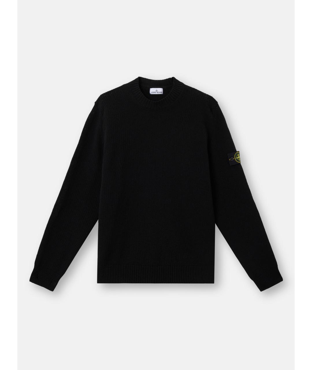 STONE ISLAND Черный хлопковый джемпер / свитер, фото 1