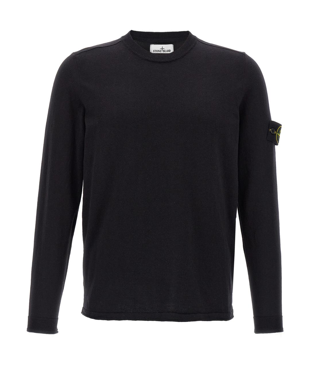 STONE ISLAND Черный хлопковый джемпер / свитер, фото 1