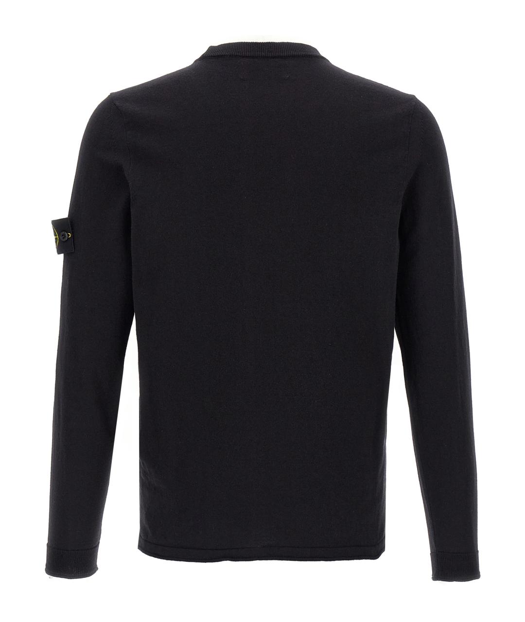 STONE ISLAND Черный хлопковый джемпер / свитер, фото 2