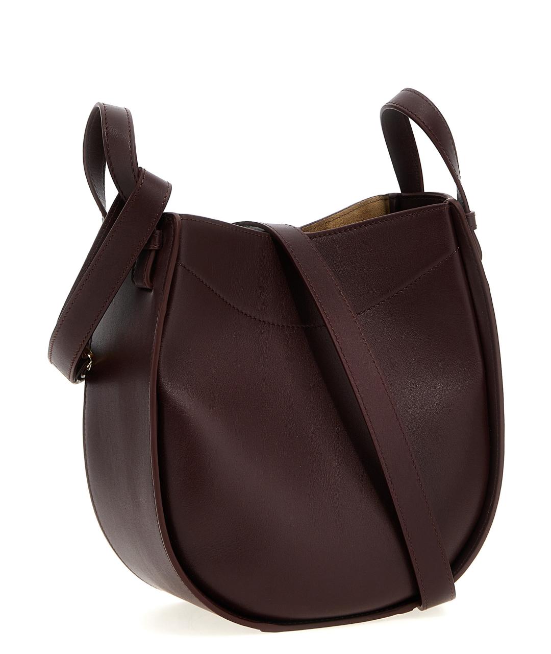 LOEWE Бордовая кожаная сумка через плечо, фото 2