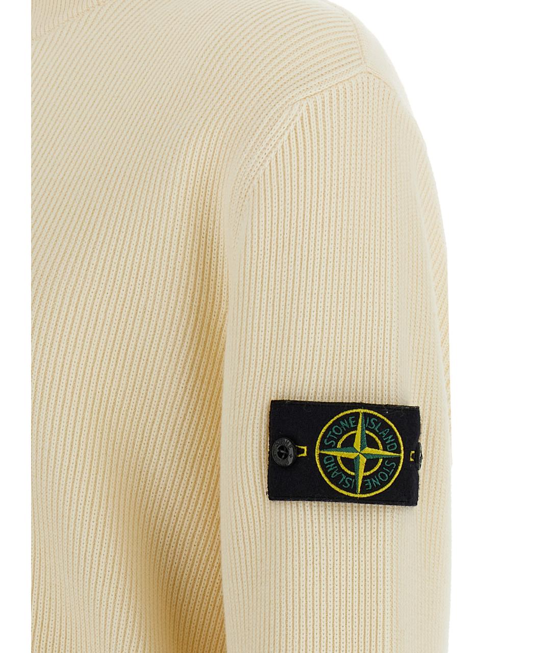 STONE ISLAND Белый хлопковый кардиган, фото 4