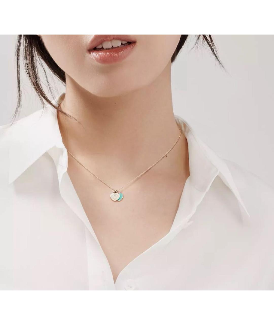 TIFFANY&CO Бирюзовая серебряная подвеска, фото 3