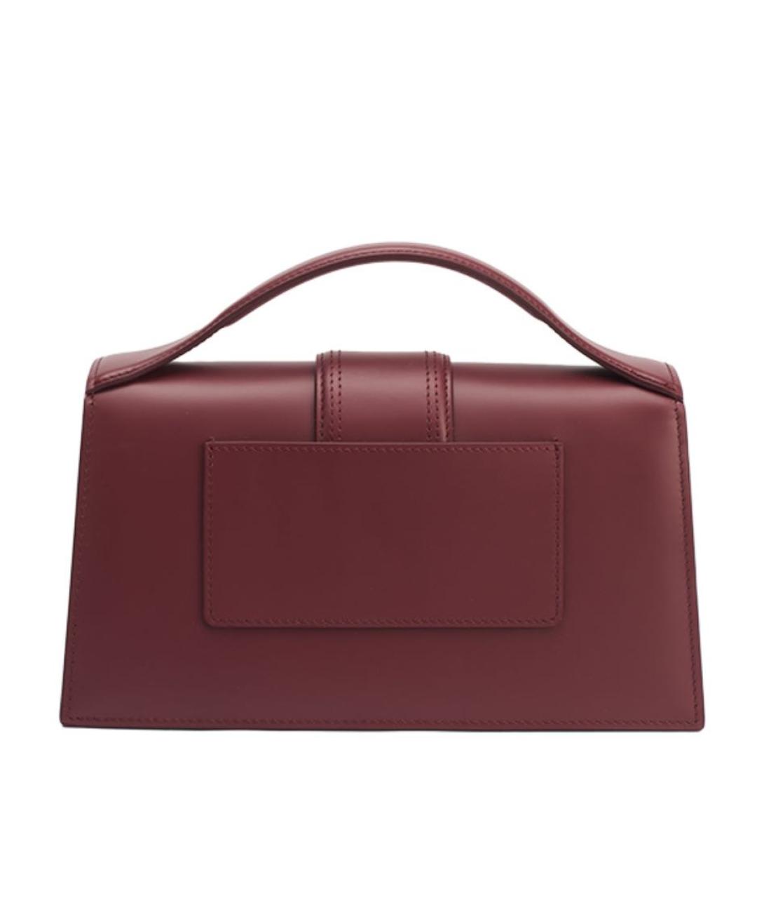 JACQUEMUS Бордовая кожаная сумка с короткими ручками, фото 3