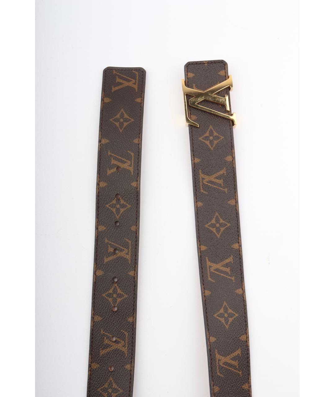 LOUIS VUITTON Коричневый кожаный ремень, фото 6