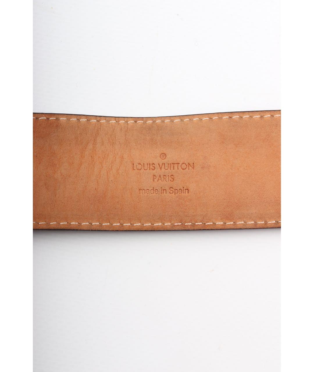 LOUIS VUITTON Коричневый кожаный ремень, фото 8