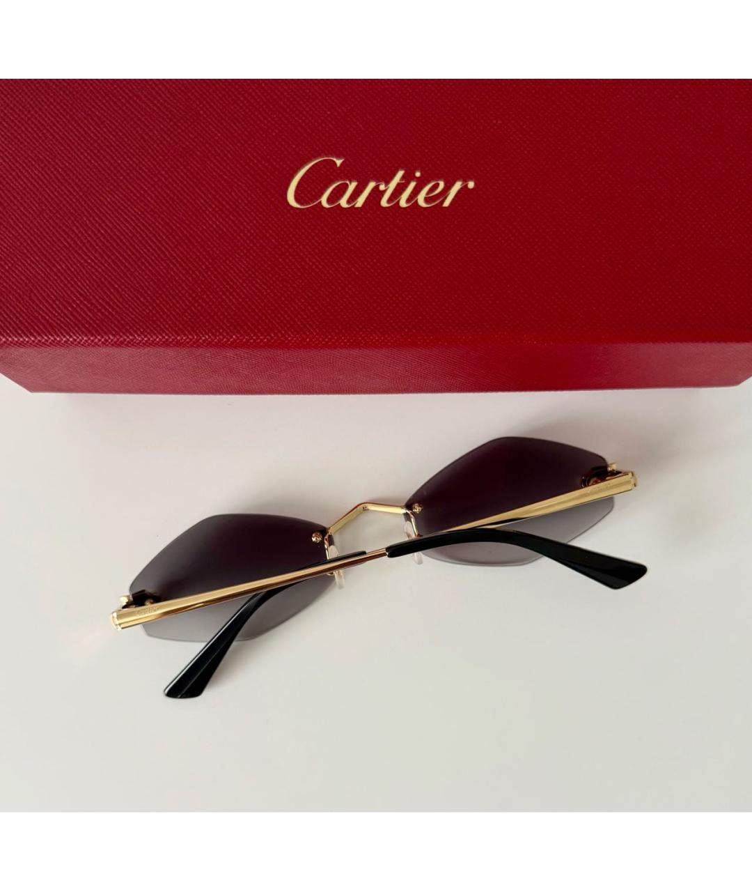 CARTIER Серые металлические солнцезащитные очки, фото 3