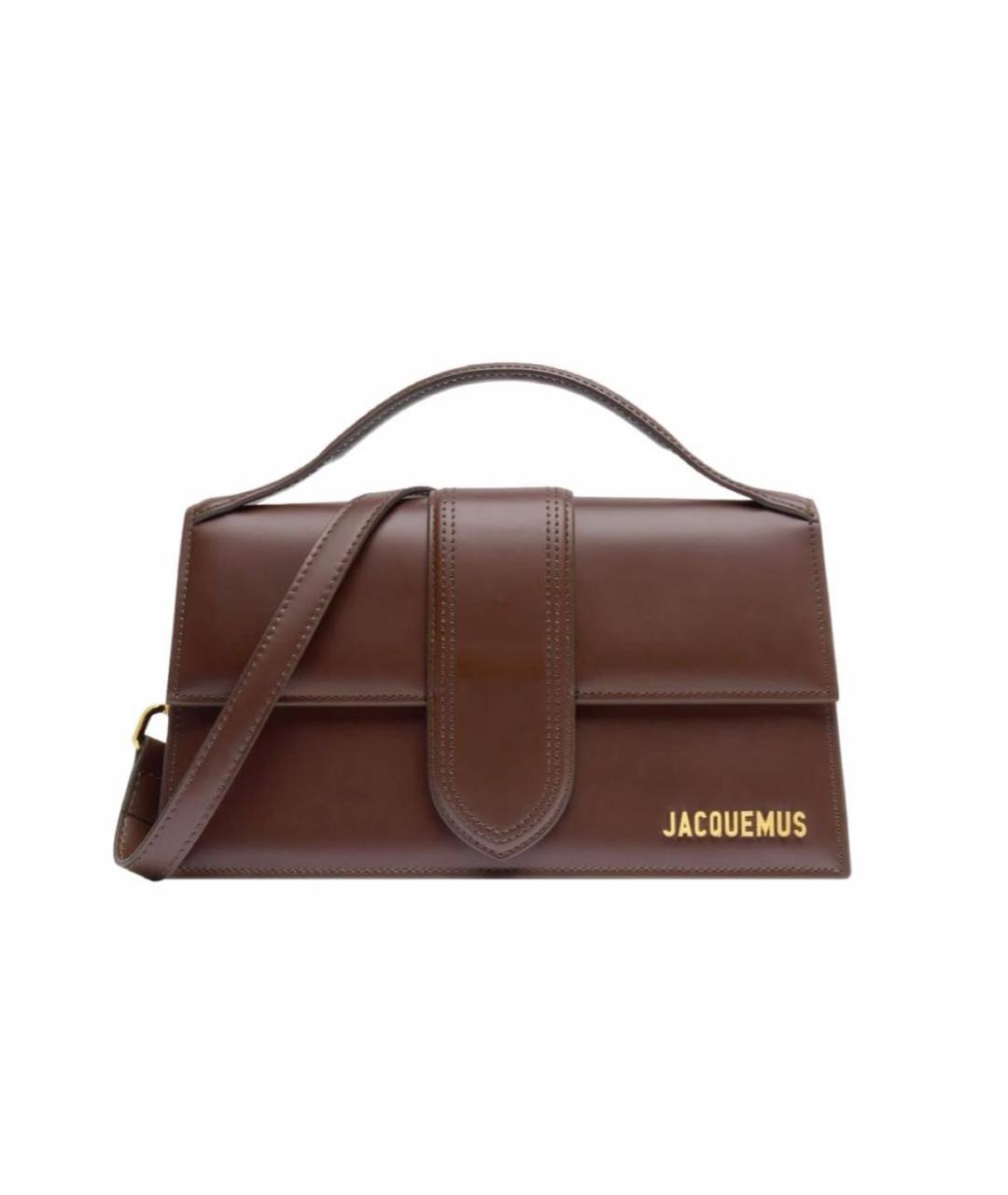 JACQUEMUS Коралловая кожаная сумка с короткими ручками, фото 1