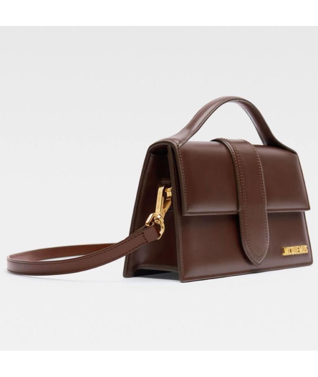 JACQUEMUS Коралловая кожаная сумка с короткими ручками, фото 2
