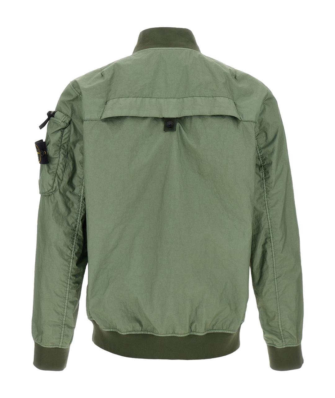 STONE ISLAND Зеленая синтетическая куртка, фото 2