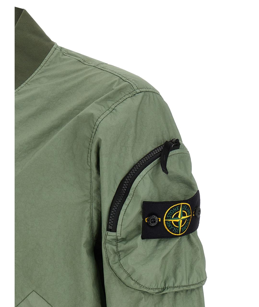 STONE ISLAND Зеленая синтетическая куртка, фото 4