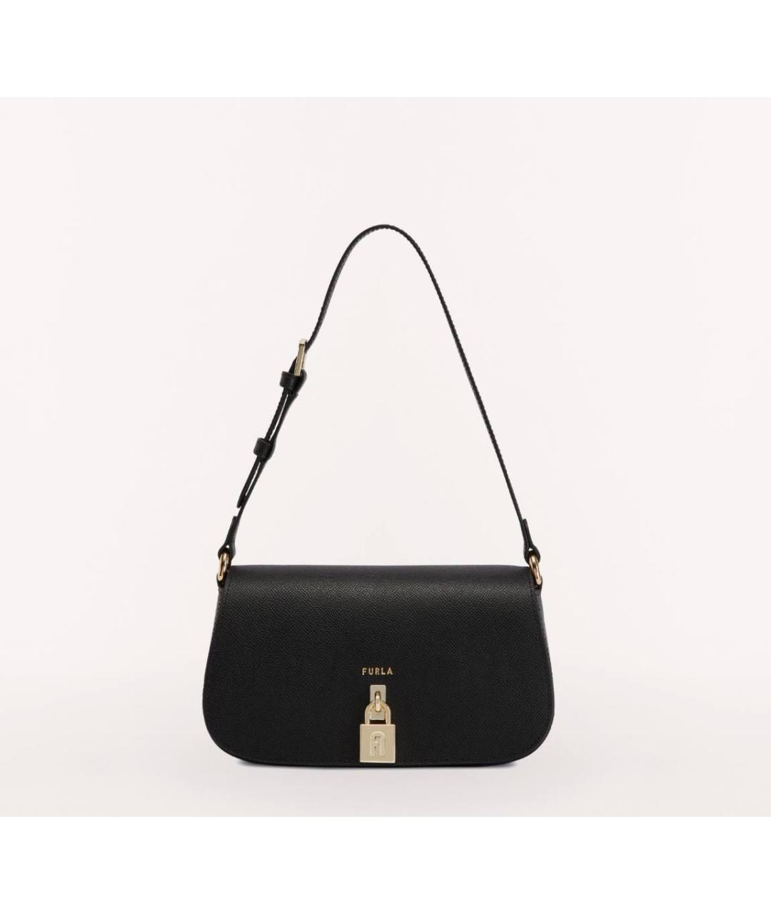 FURLA Черная кожаная сумка через плечо, фото 3
