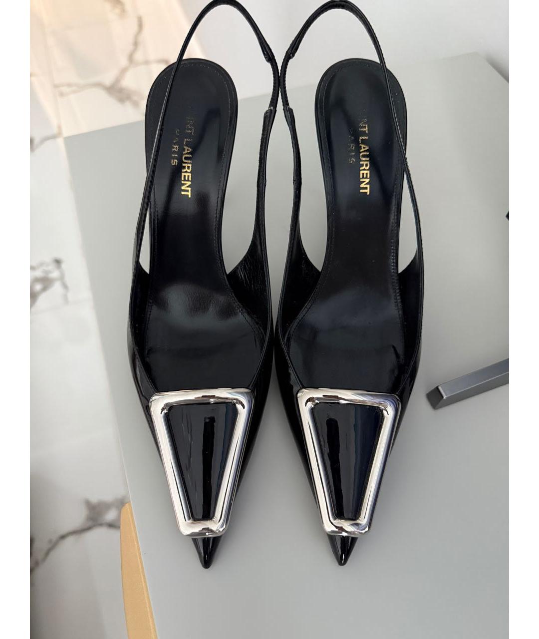 SAINT LAURENT Черные туфли из лакированной кожи, фото 3