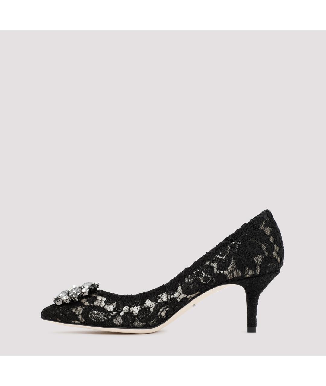 DOLCE&GABBANA Черные текстильные туфли, фото 4