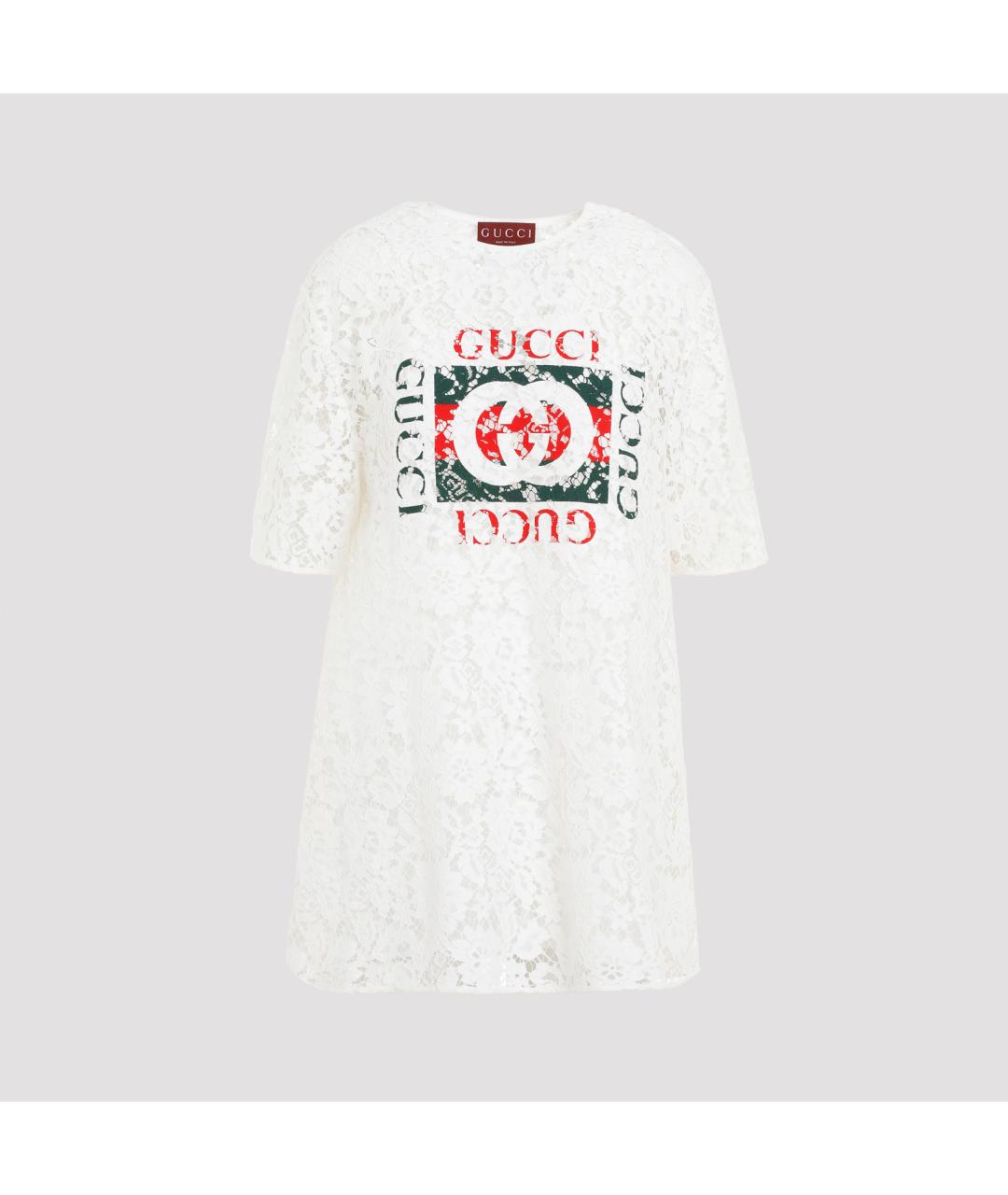 GUCCI Белая шерстяная футболка, фото 3