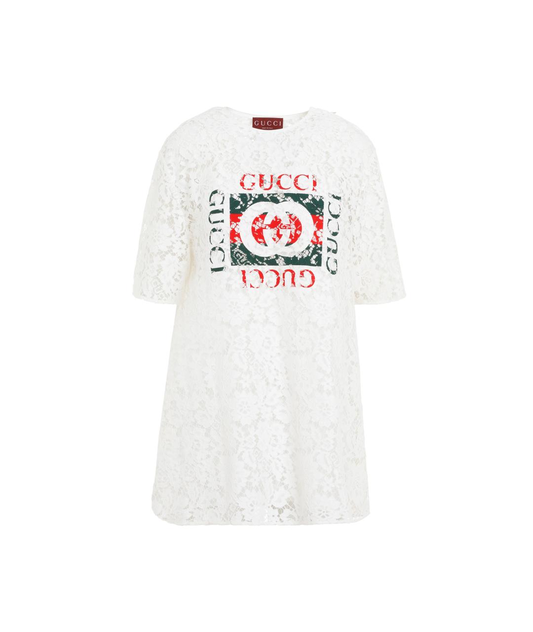 GUCCI Белая шерстяная футболка, фото 1