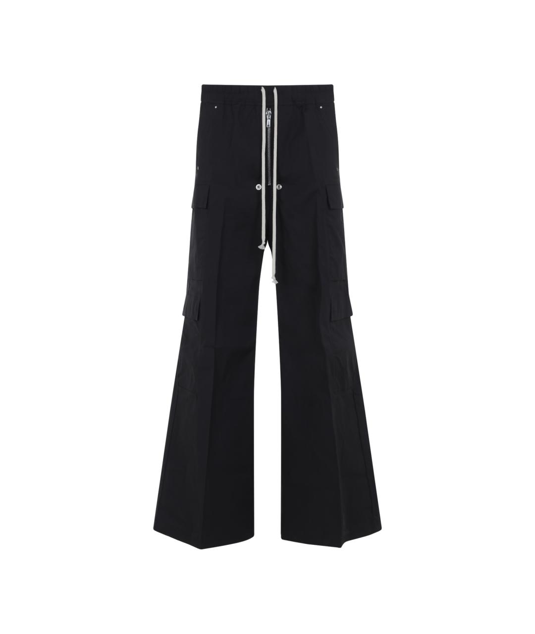 RICK OWENS Черные хлопковые повседневные брюки, фото 1