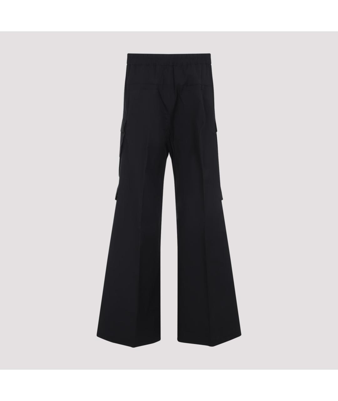 RICK OWENS Черные хлопковые повседневные брюки, фото 4