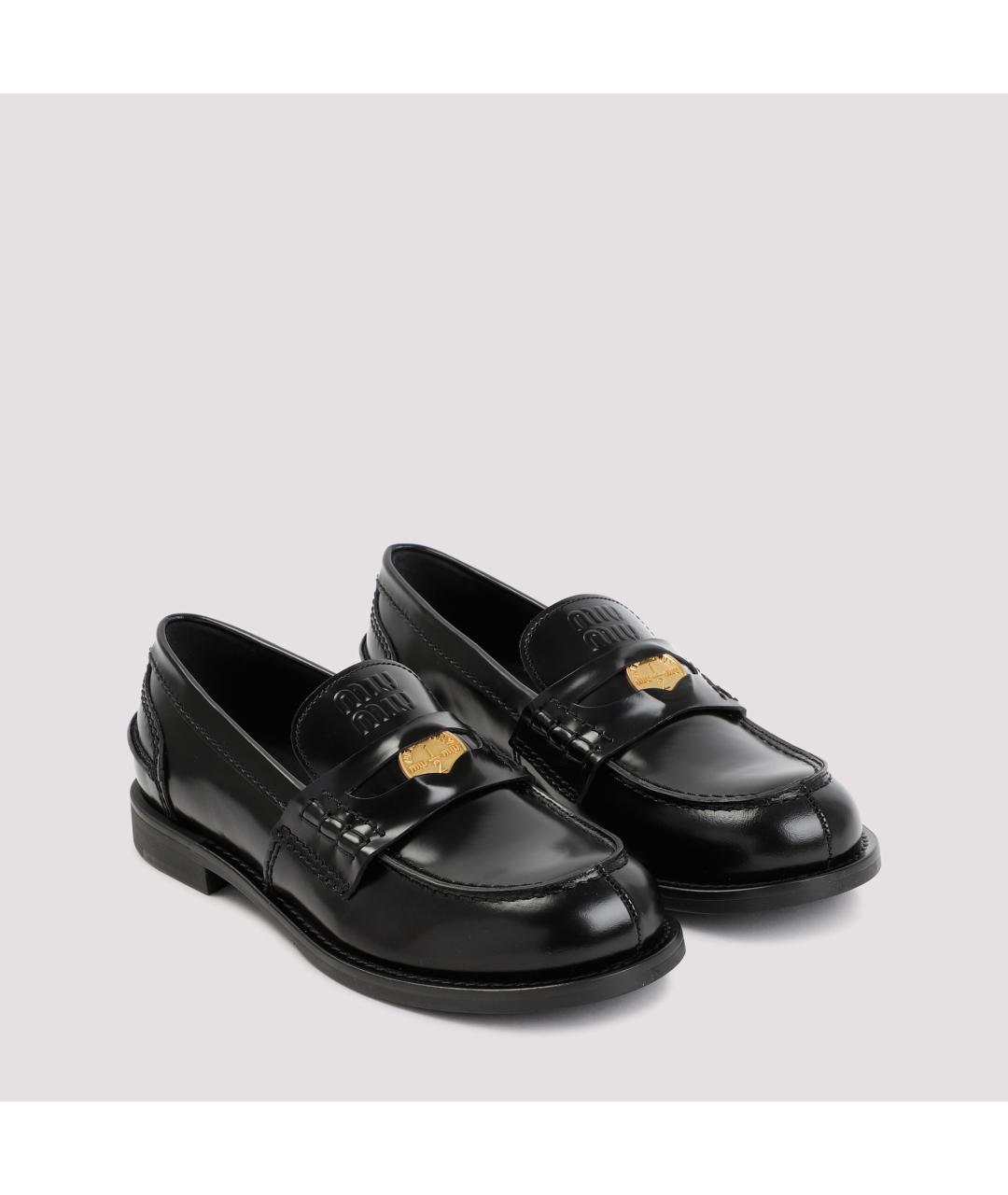 MIU MIU Черные кожаные лоферы, фото 5
