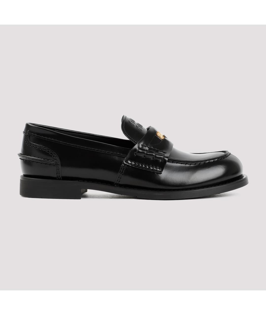 MIU MIU Черные кожаные лоферы, фото 3