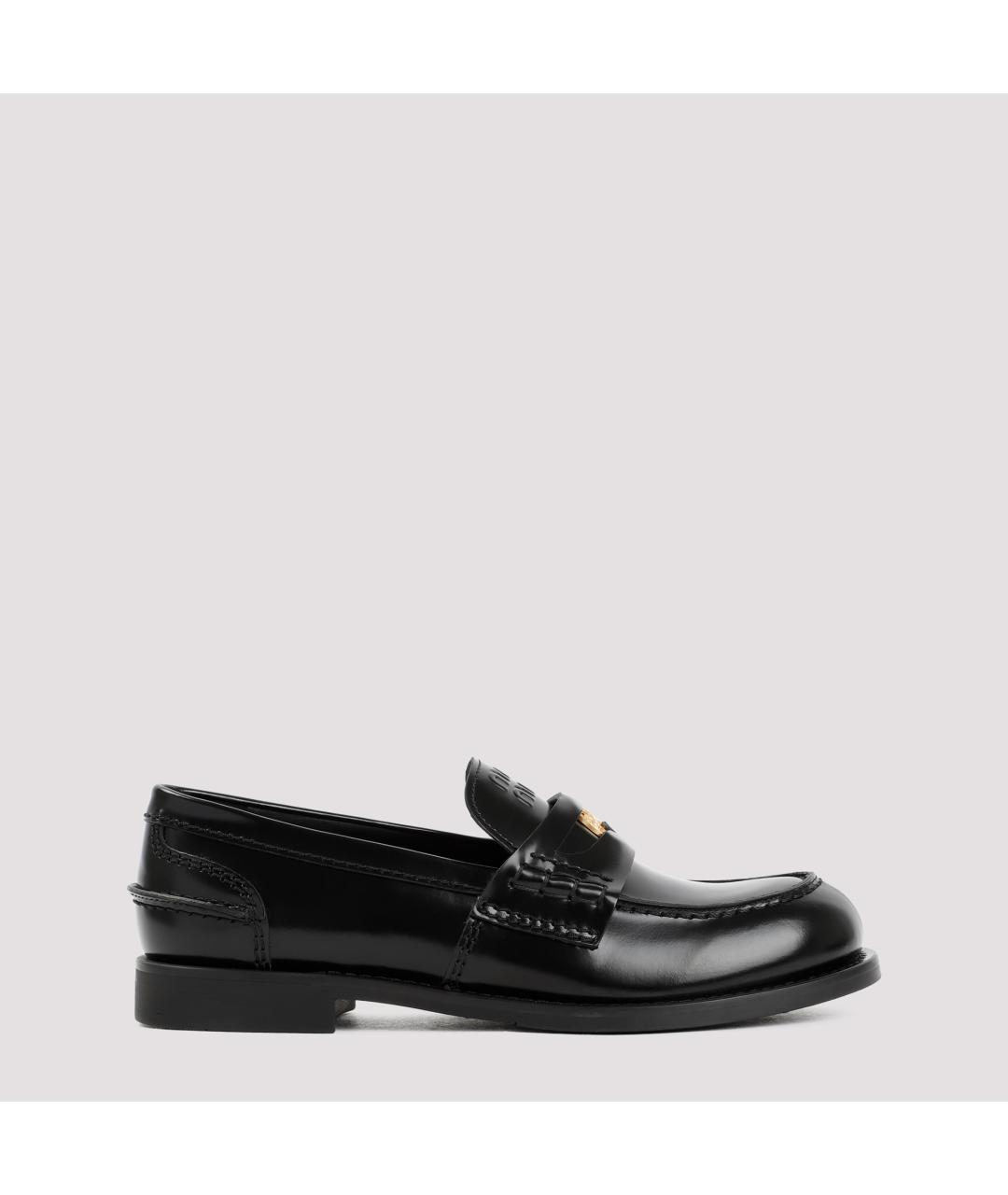 MIU MIU Черные кожаные лоферы, фото 2