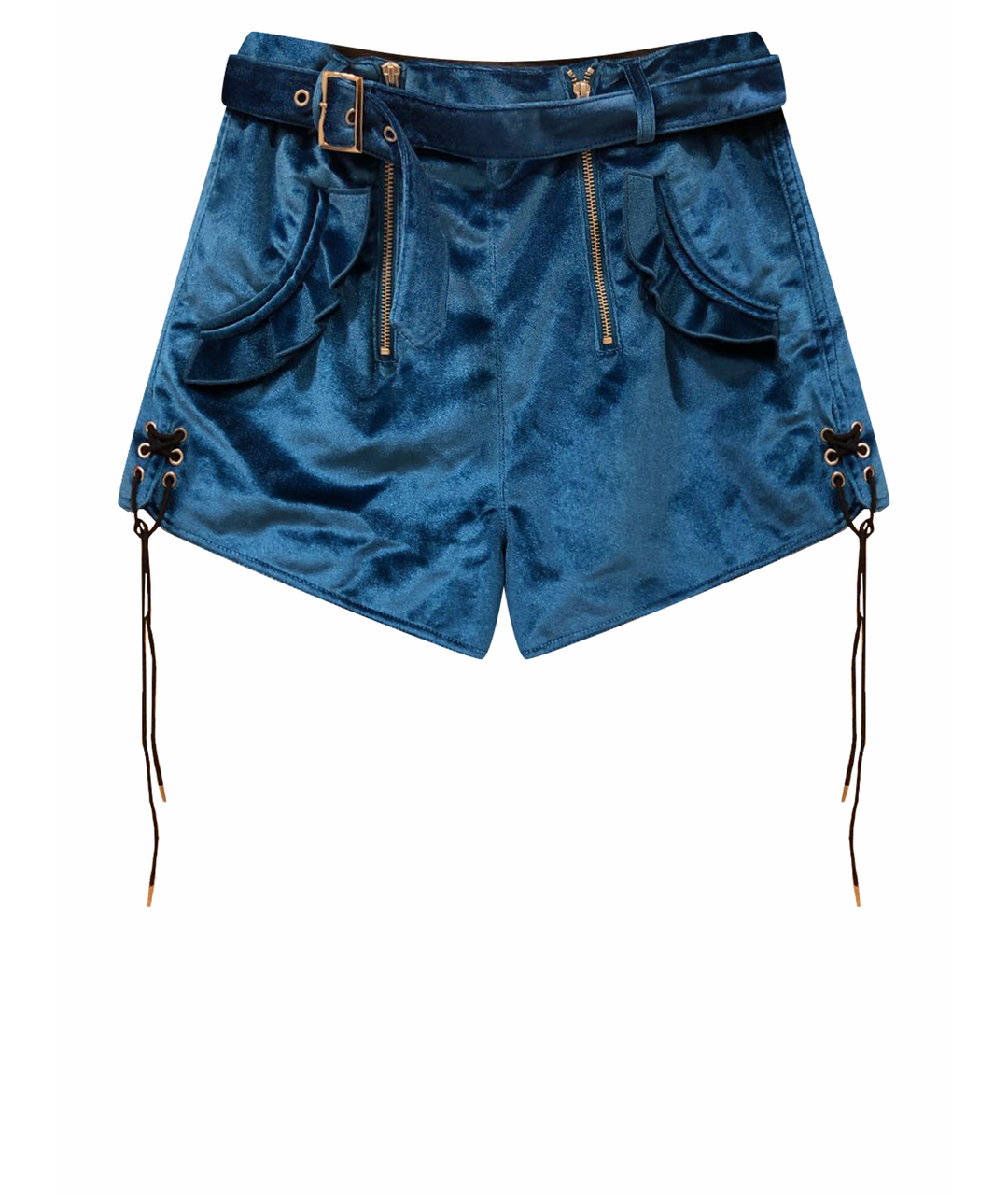 SELF-PORTRAIT Синие полиэстеровые шорты, фото 1