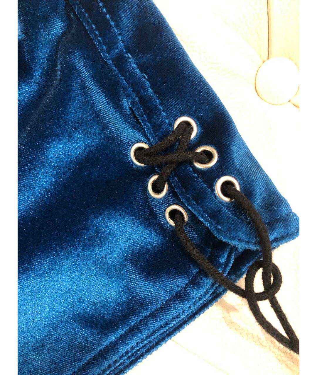 SELF-PORTRAIT Синие полиэстеровые шорты, фото 3