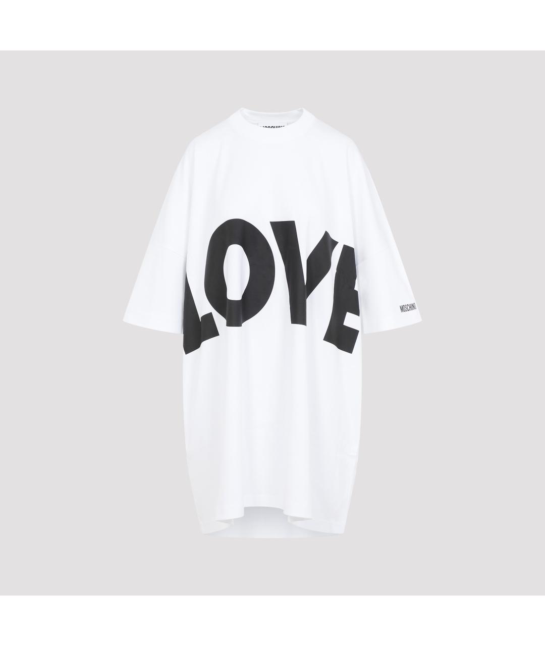 MOSCHINO Белое хлопковое платье, фото 3