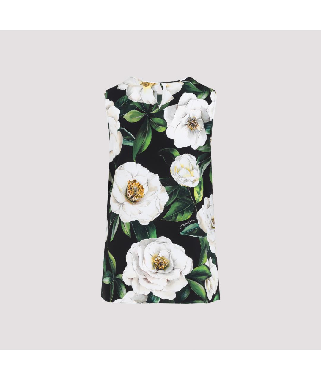 DOLCE&GABBANA Мульти шелковая майка, фото 4