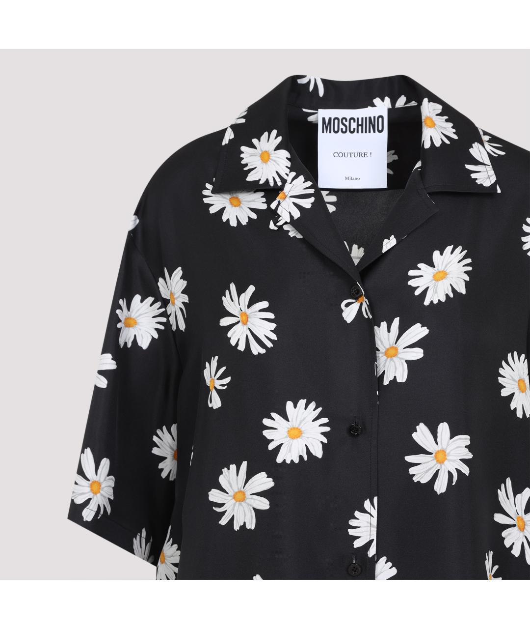 MOSCHINO Черная шелковая рубашка, фото 5