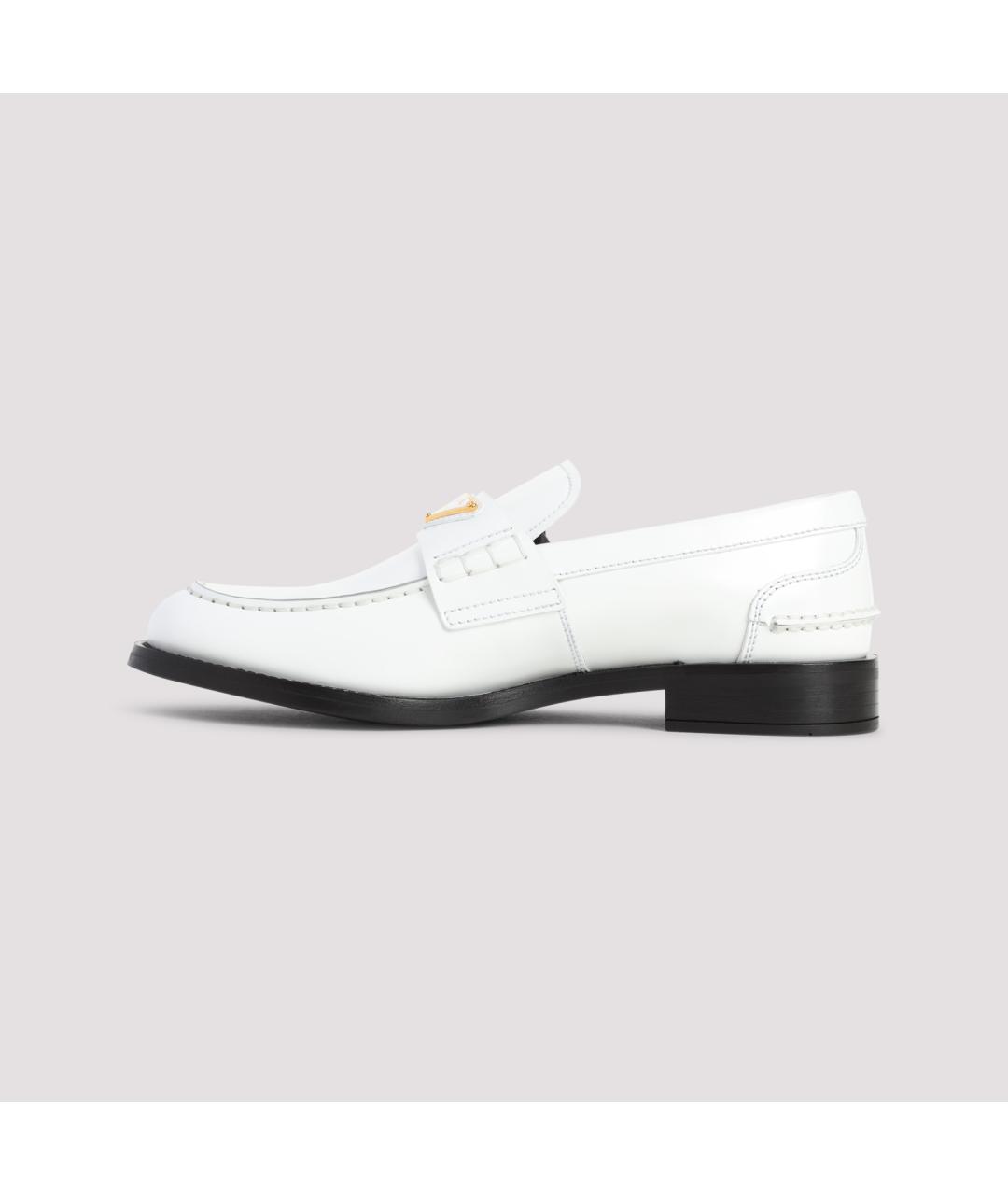 PRADA Белые кожаные лоферы, фото 4