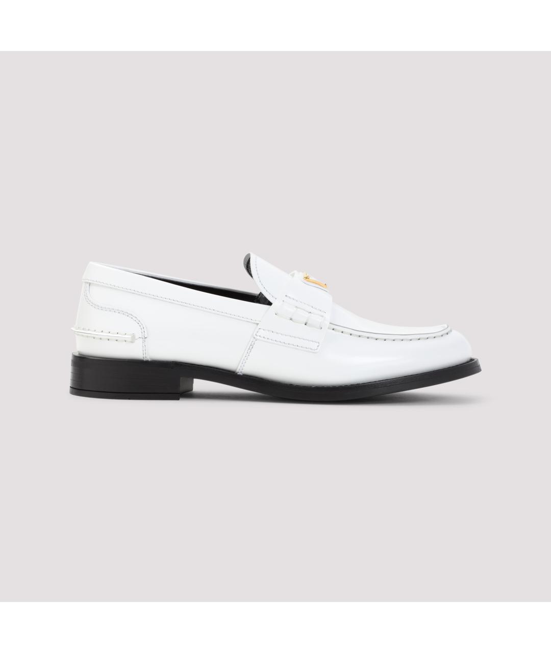 PRADA Белые кожаные лоферы, фото 3