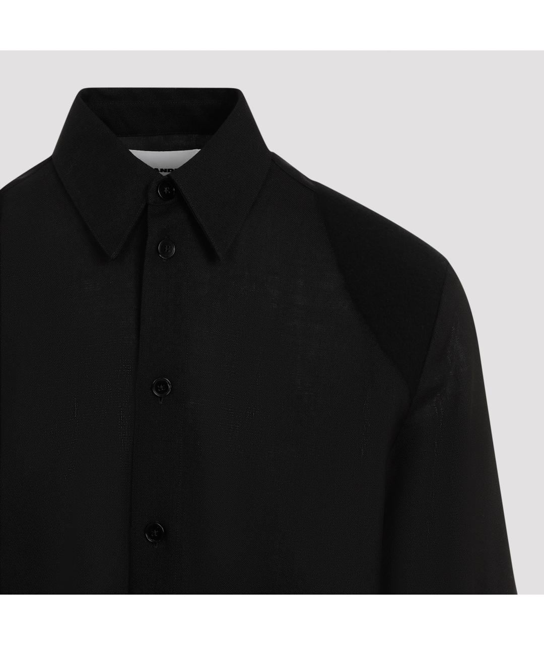 JIL SANDER Черная шерстяная кэжуал рубашка, фото 5
