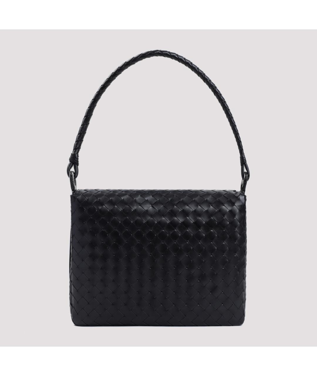 BOTTEGA VENETA Черная кожаная сумка на плечо, фото 4
