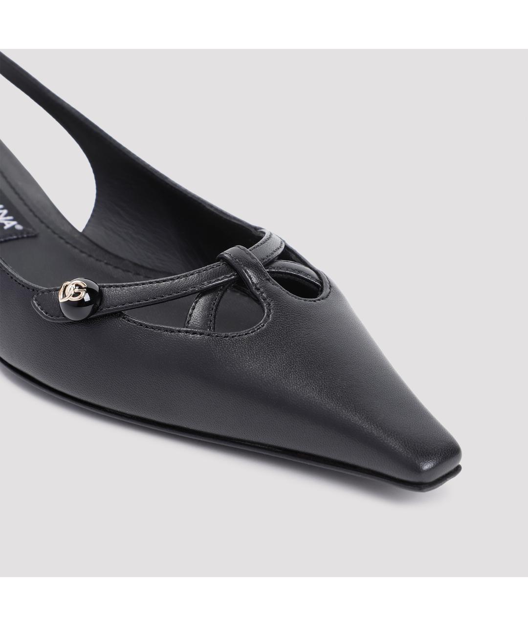 DOLCE&GABBANA Черные кожаные туфли, фото 6