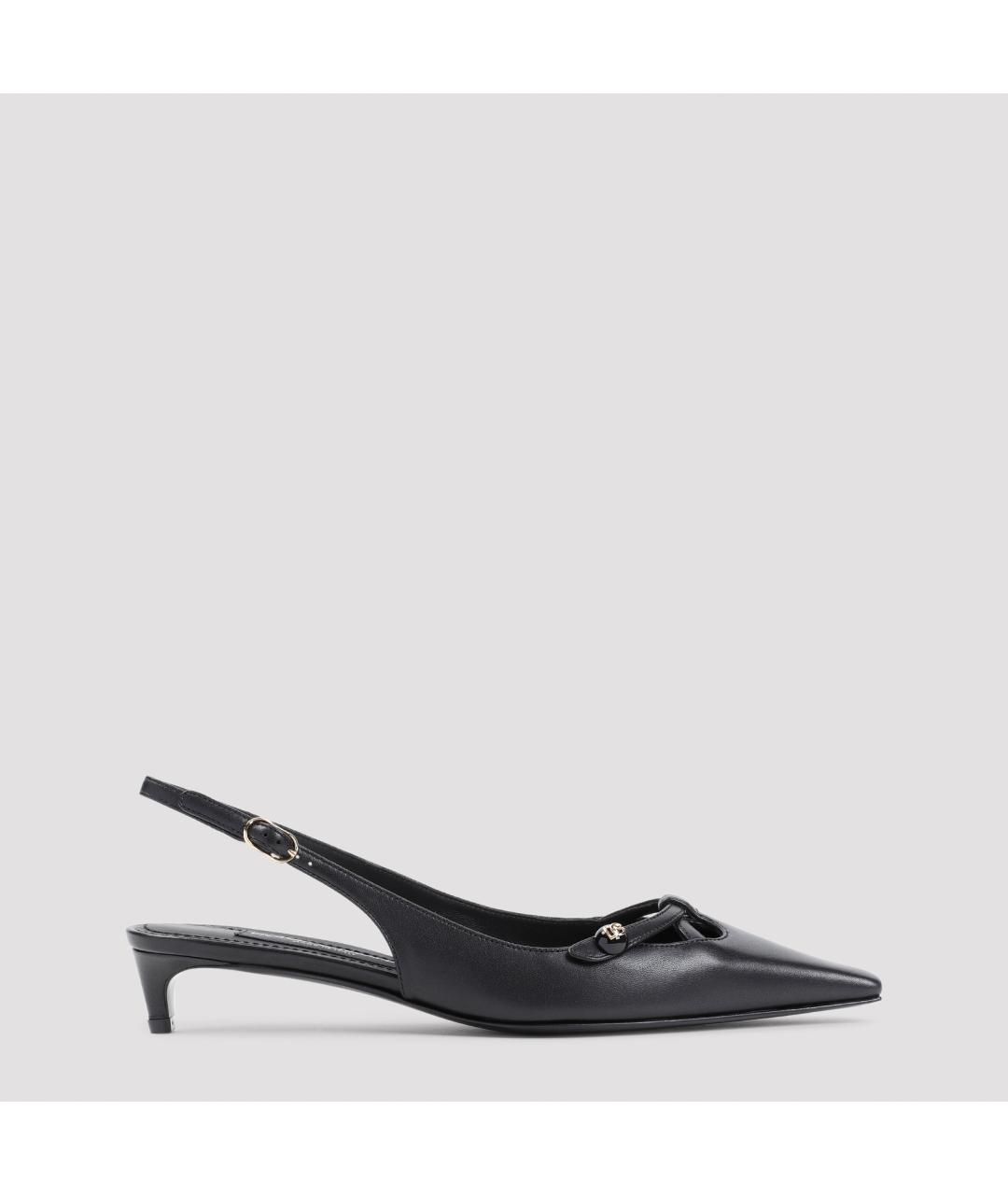 DOLCE&GABBANA Черные кожаные туфли, фото 2