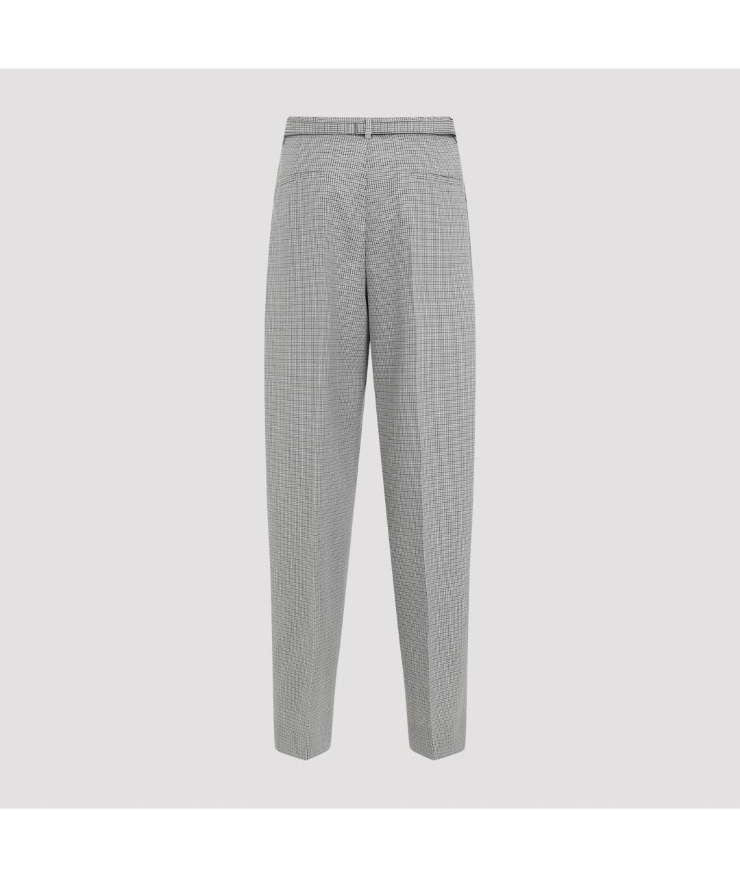 JIL SANDER Серые шерстяные прямые брюки, фото 2