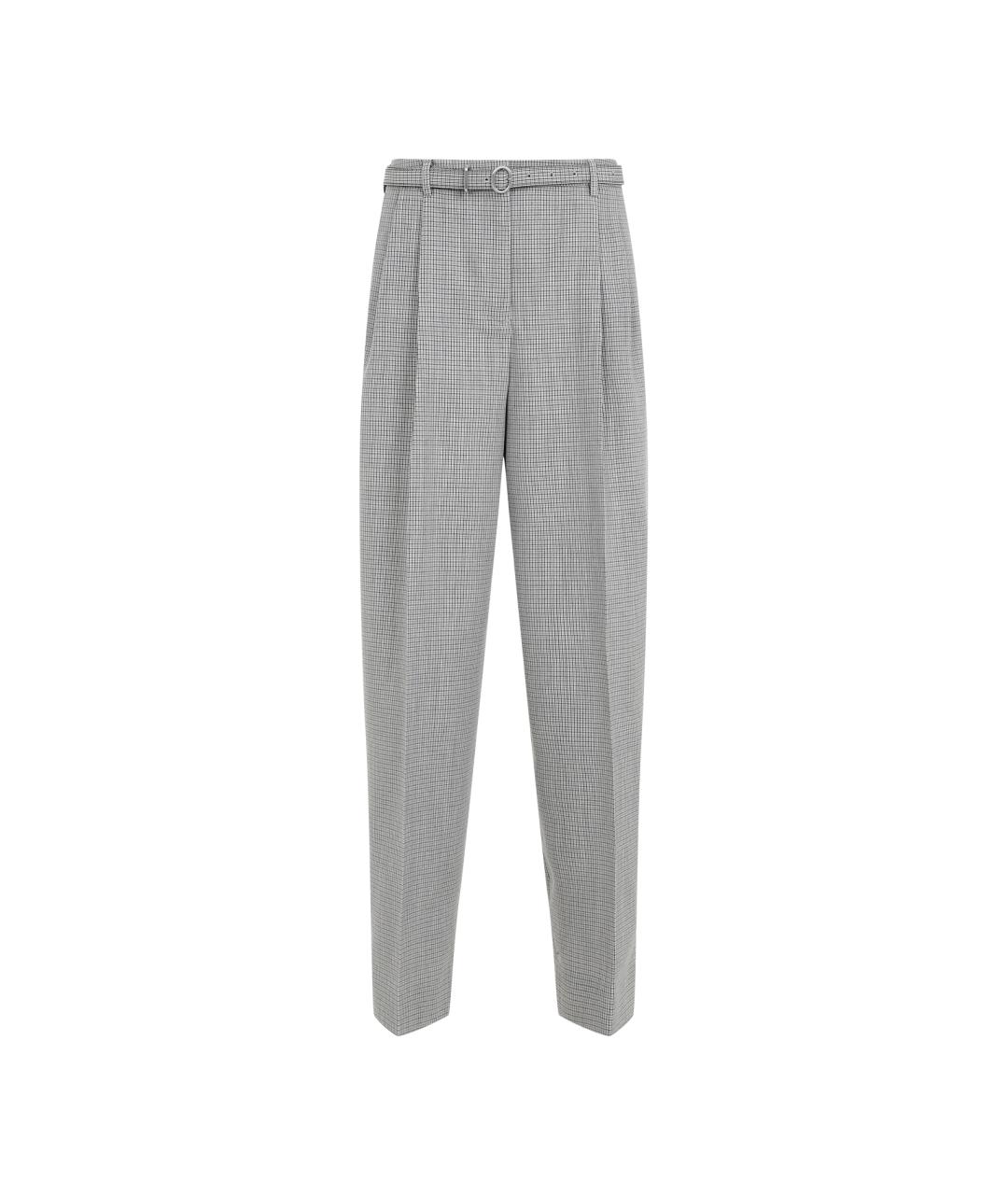JIL SANDER Серые шерстяные прямые брюки, фото 1