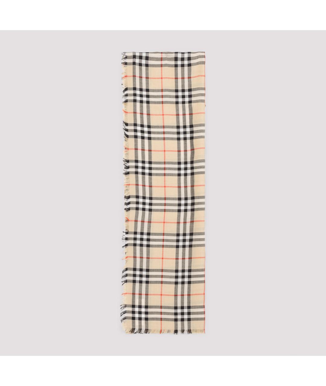 BURBERRY Бежевый кашемировый шарф, фото 3