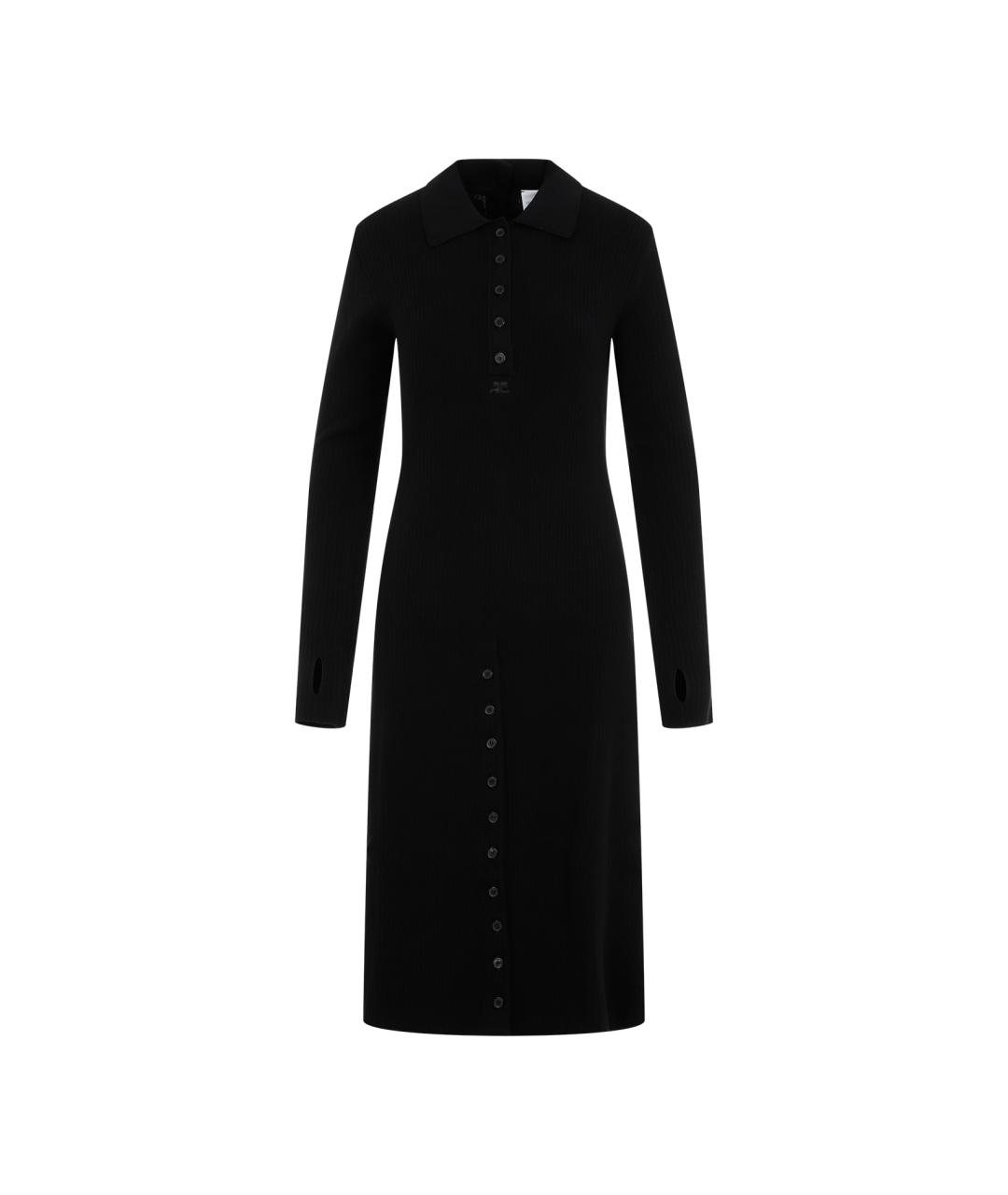 COURREGES Черное хлопковое повседневное платье, фото 1