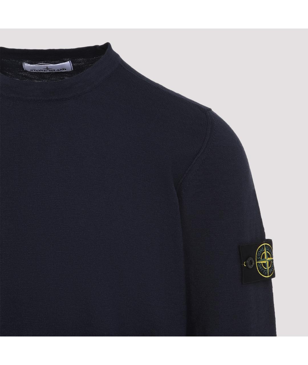 STONE ISLAND Темно-синий хлопковый джемпер / свитер, фото 5