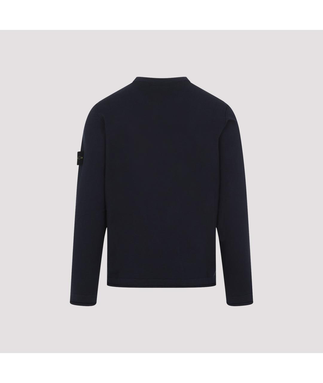 STONE ISLAND Темно-синий хлопковый джемпер / свитер, фото 4