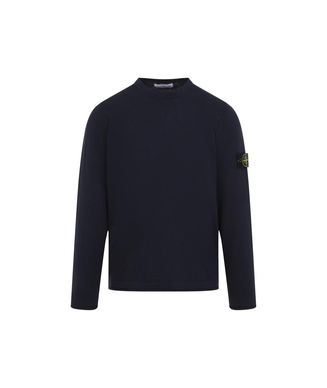 STONE ISLAND Темно-синий хлопковый джемпер / свитер, фото 1