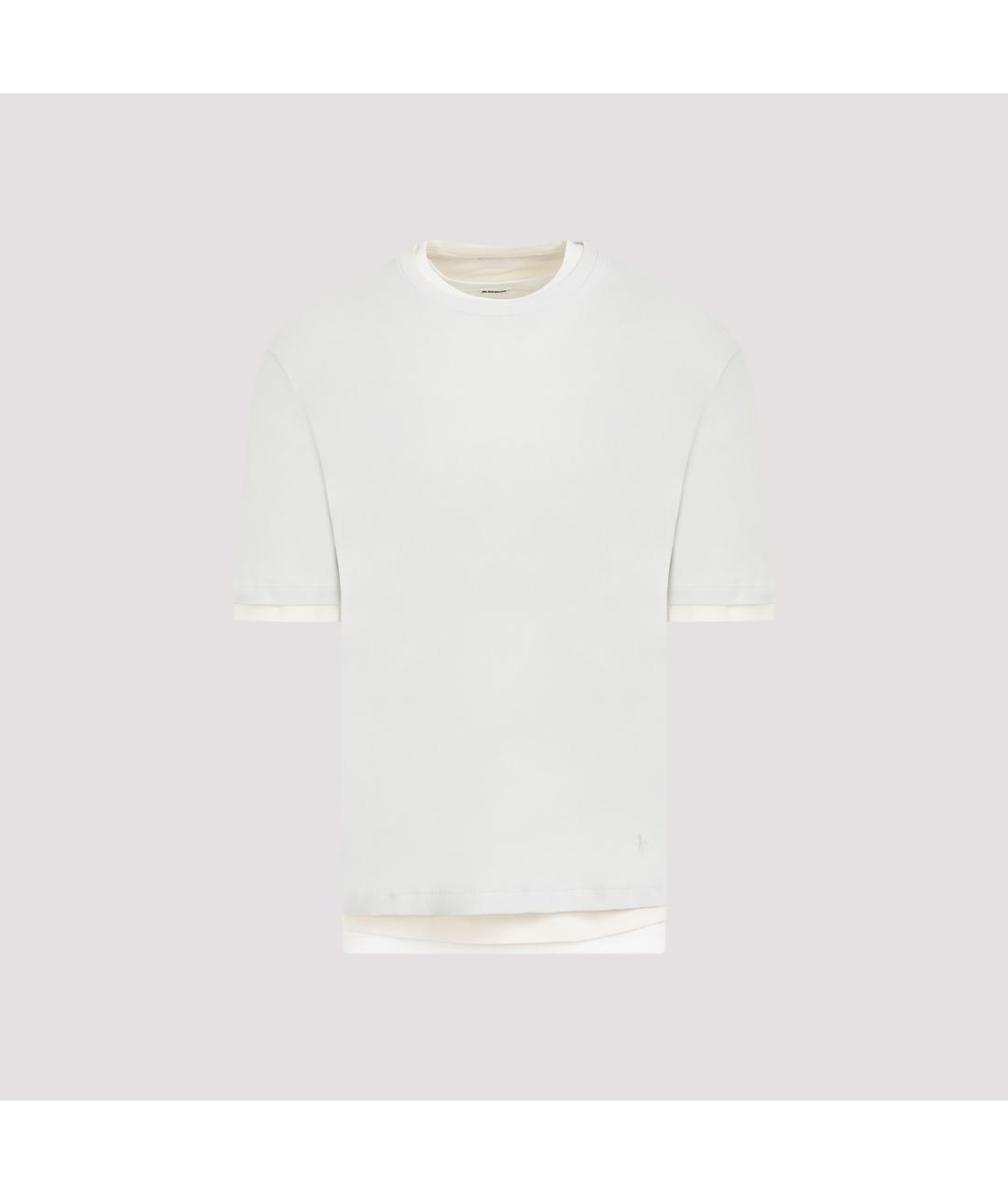 JIL SANDER Серая хлопковая футболка, фото 3