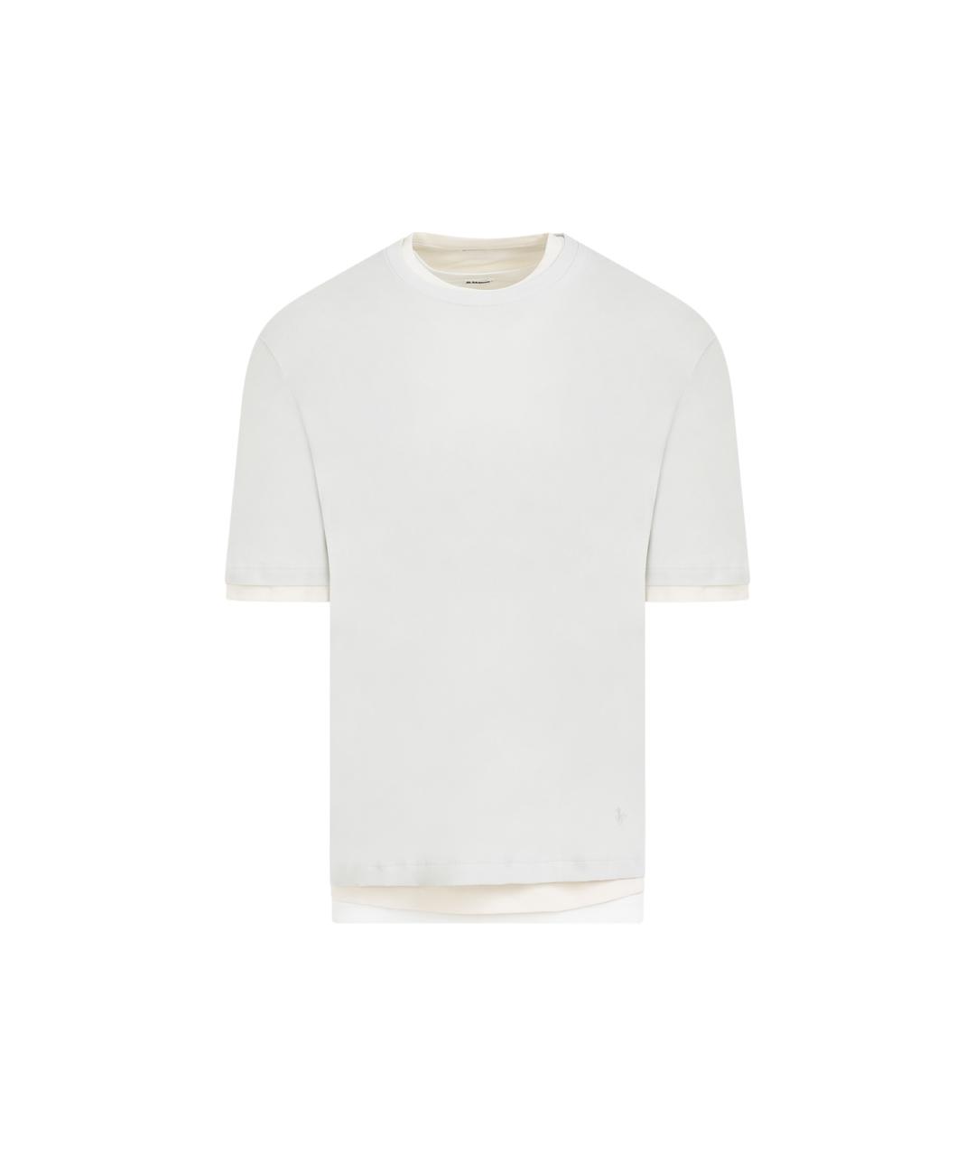 JIL SANDER Серая хлопковая футболка, фото 1