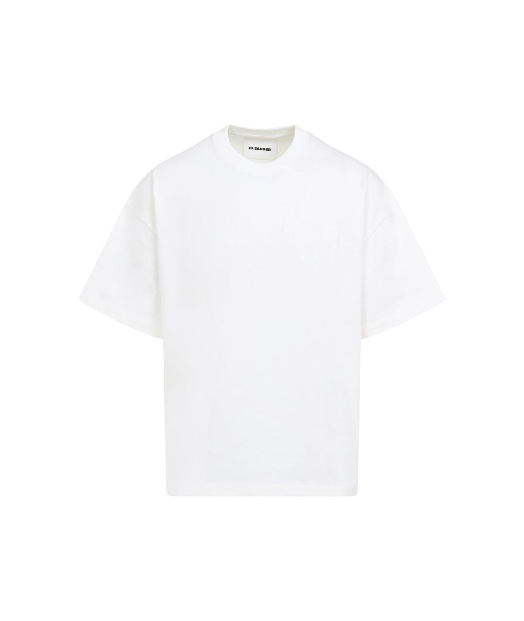 JIL SANDER Белая хлопковая футболка, фото 1