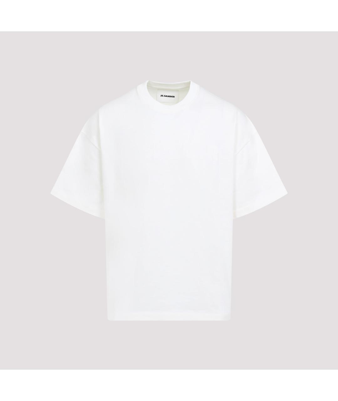 JIL SANDER Белая хлопковая футболка, фото 3